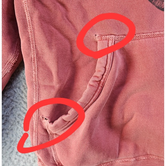 Lucky Brand Hoodie Women's Small Pink Graphic Print Long Sleeve Logo Pullover - Picture 10 of 11